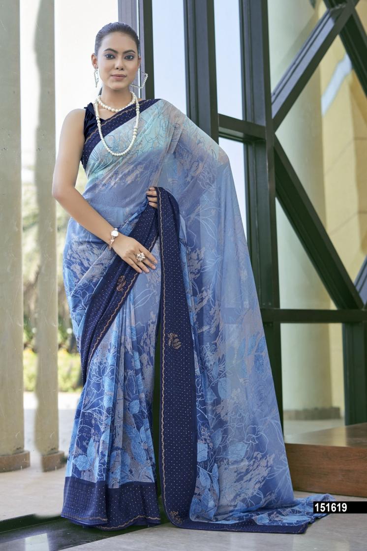 VALLABHI PRINT REVIKA GEORGETTE ELEGANCE SAREE WITH BLOUSE