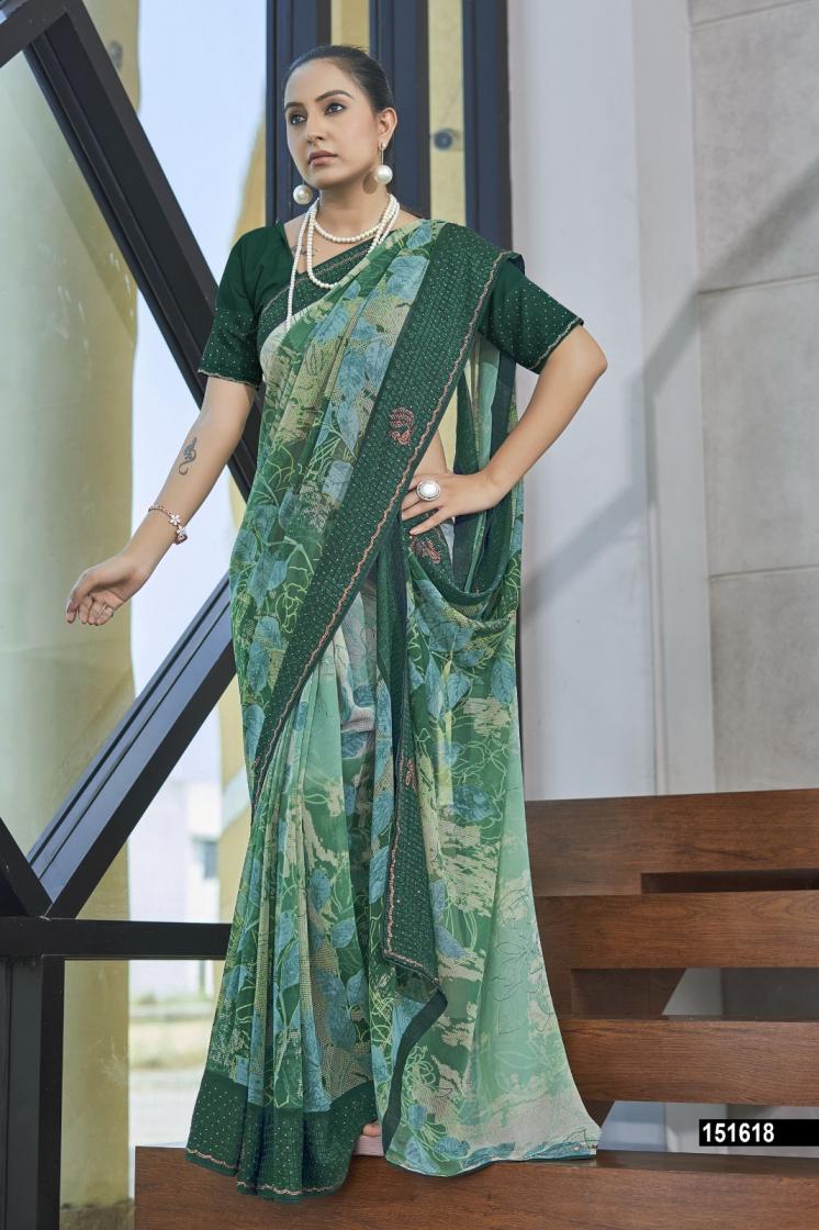 VALLABHI PRINT REVIKA GEORGETTE ELEGANCE SAREE WITH BLOUSE