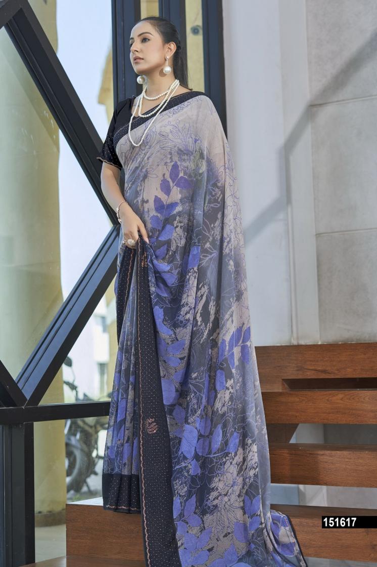 VALLABHI PRINT REVIKA GEORGETTE ELEGANCE SAREE WITH BLOUSE