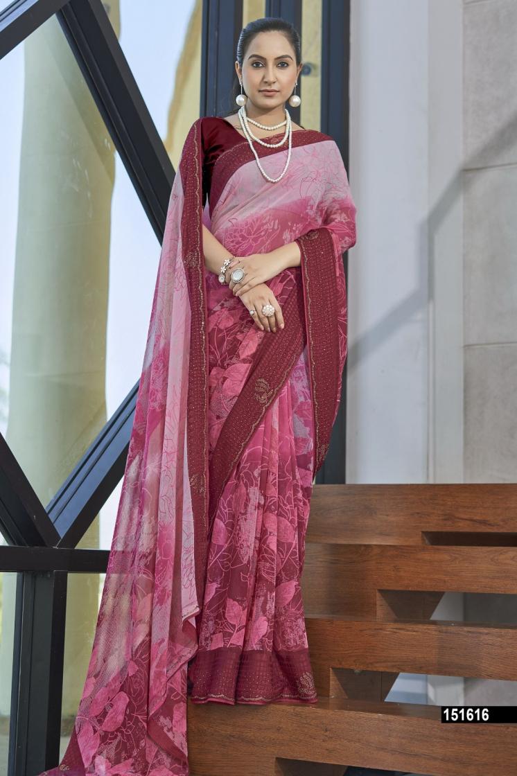 VALLABHI PRINT REVIKA GEORGETTE ELEGANCE SAREE WITH BLOUSE