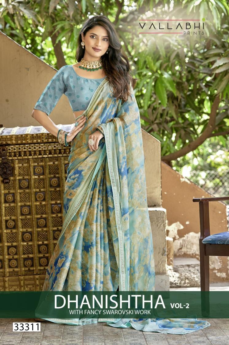 DHANISHTHA VOL 2 BY VALLABHI PRINT BEAUTIFUL LOOK BRASSO SAREES