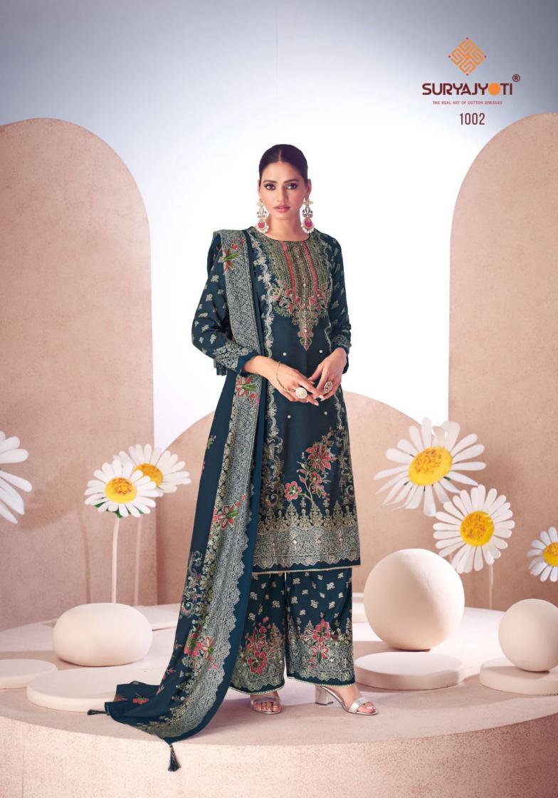 KOMAL VOL 1 BY SURYAJYOTI MODAL DISCHARGE PRINT CASUAL PAKISTANI SUIT FOR WOMENS