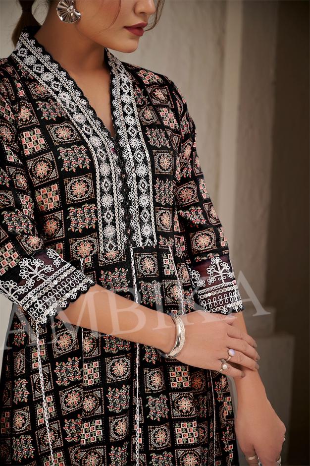 AMBIKA EXPRESS ETHNIC STYLE FULL STITCH RAYON COMBO SET 3PCS DRESS