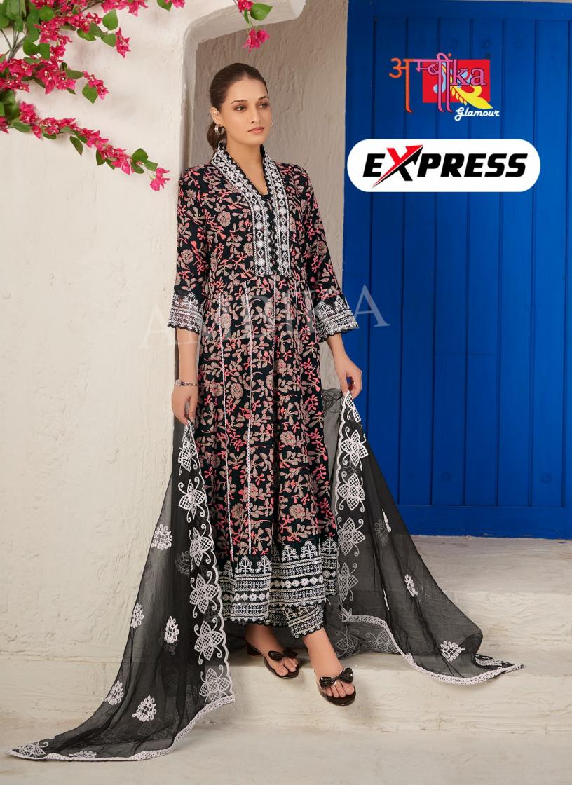 AMBIKA EXPRESS ETHNIC STYLE FULL STITCH RAYON COMBO SET 3PCS DRESS