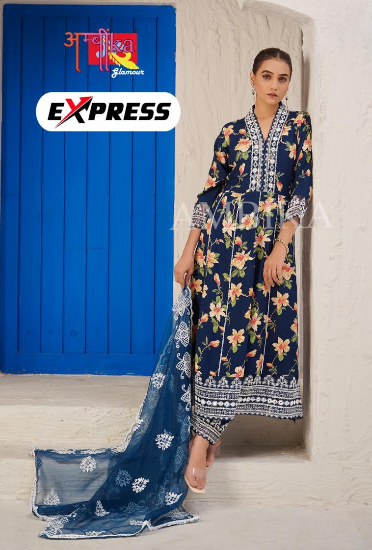 AMBIKA EXPRESS ETHNIC STYLE FULL STITCH RAYON COMBO SET 3PCS DRESS