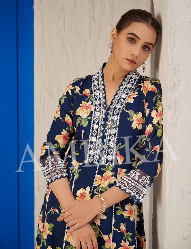 AMBIKA EXPRESS ETHNIC STYLE FULL STITCH RAYON COMBO SET 3PCS DRESS