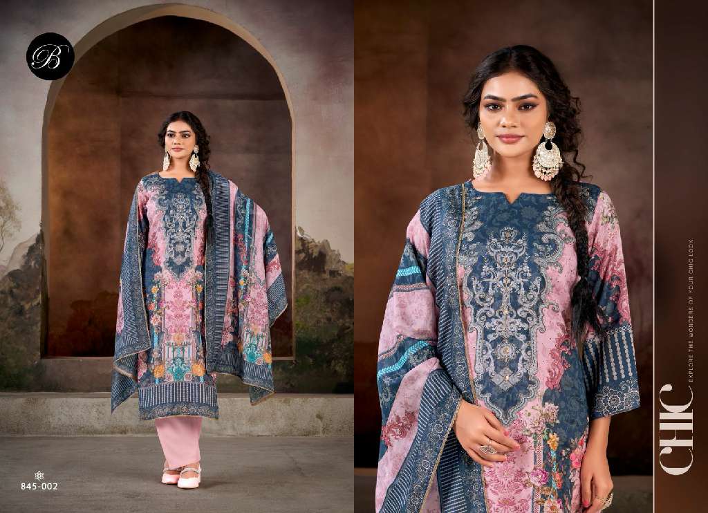 Belliza Kanika Vol-3 Wholesale Pure Viscose Muslin With Handwork Dress Material