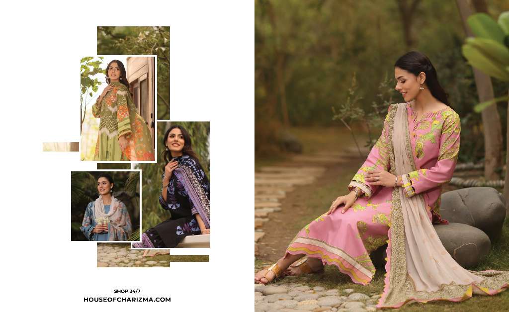 CHARIZMA C-PRINTS WHOLESALE 3 PCS PRINTED LAWN COLLECTION ORIGINAL PAKISTANI SUITS