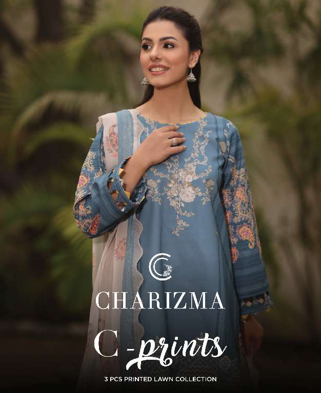 CHARIZMA C-PRINTS WHOLESALE 3 PCS PRINTED LAWN COLLECTION ORIGINAL PAKISTANI SUITS