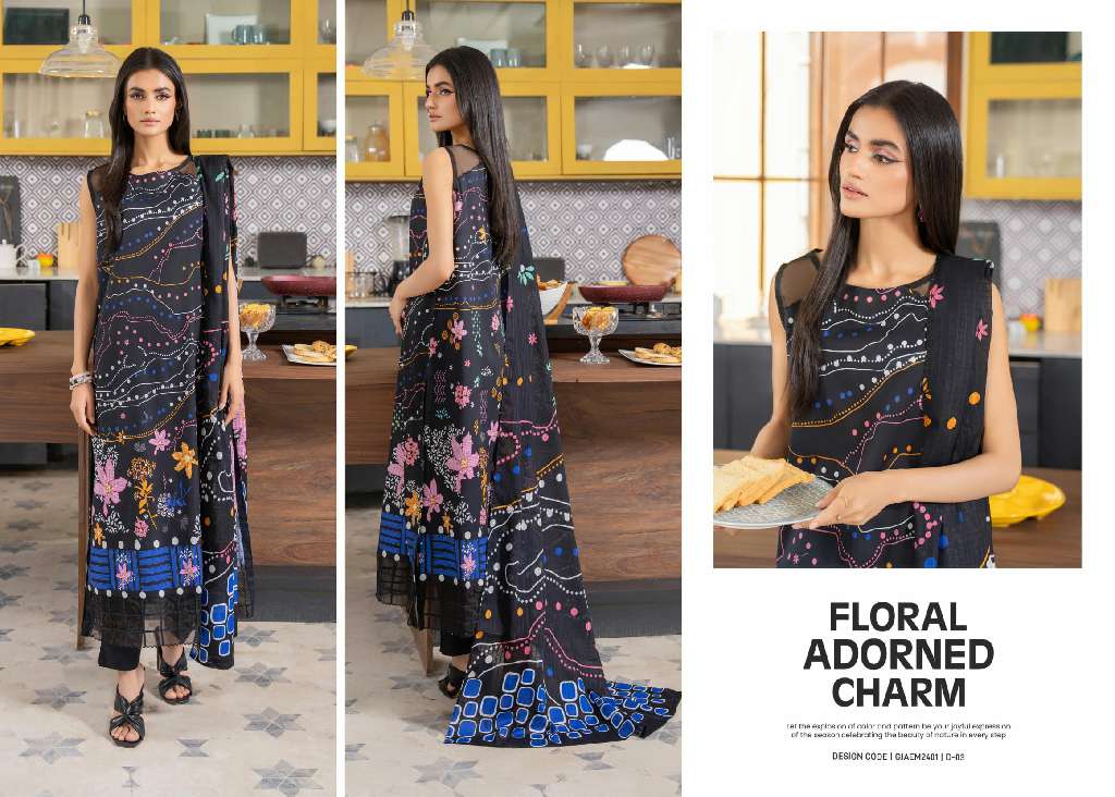 AEMI UNSTITCHED 3 PCS LAWN COLLECTION FOR SUMMER 2025 ORIGINAL PAKISTANI SUITS
