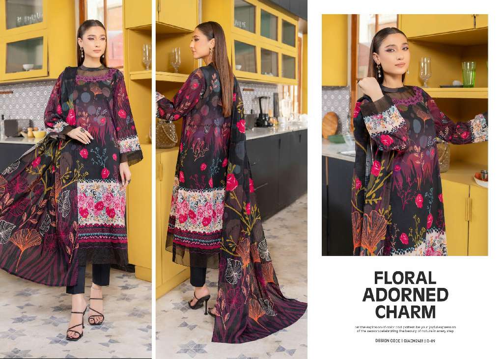 AEMI UNSTITCHED 3 PCS LAWN COLLECTION FOR SUMMER 2025 ORIGINAL PAKISTANI SUITS