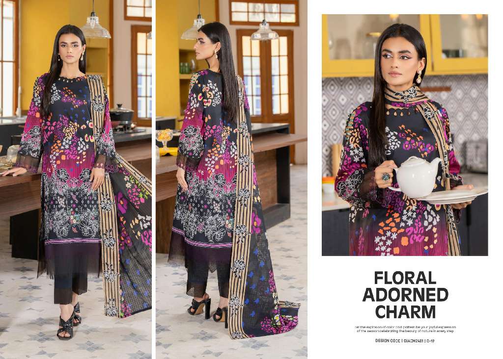 AEMI UNSTITCHED 3 PCS LAWN COLLECTION FOR SUMMER 2025 ORIGINAL PAKISTANI SUITS