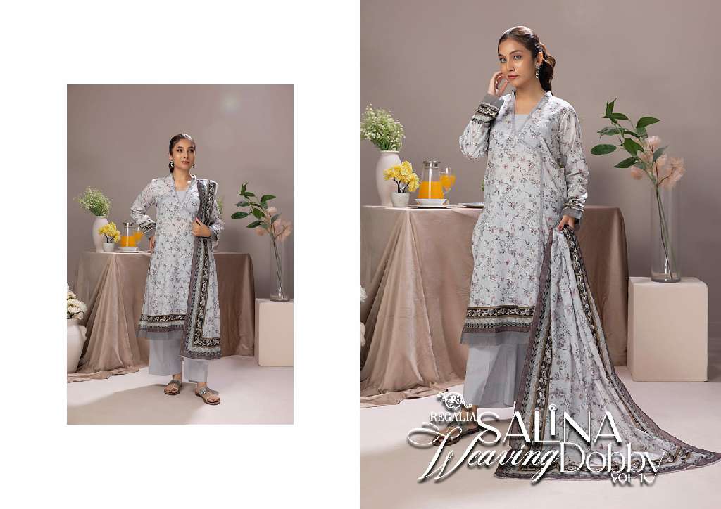 REGALIA SALINA WEAVING DOBBY VOL-1 WHOLESALE ORIGINAL PAKISTANI DRESS