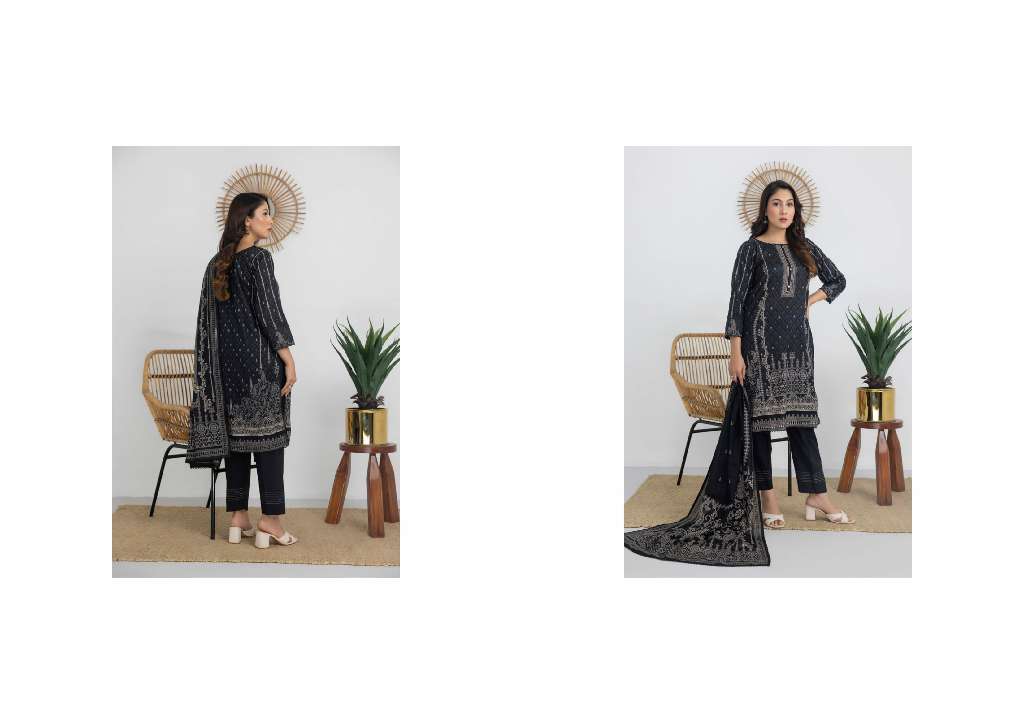 REGALIA SALINA BLACK AND WHITE CHAPTER 3 WHOLESALE LAWN ORIGINAL PAKISTANI SUITS
