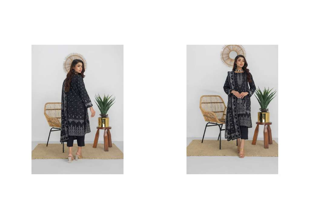 REGALIA SALINA BLACK AND WHITE CHAPTER 3 WHOLESALE LAWN ORIGINAL PAKISTANI SUITS