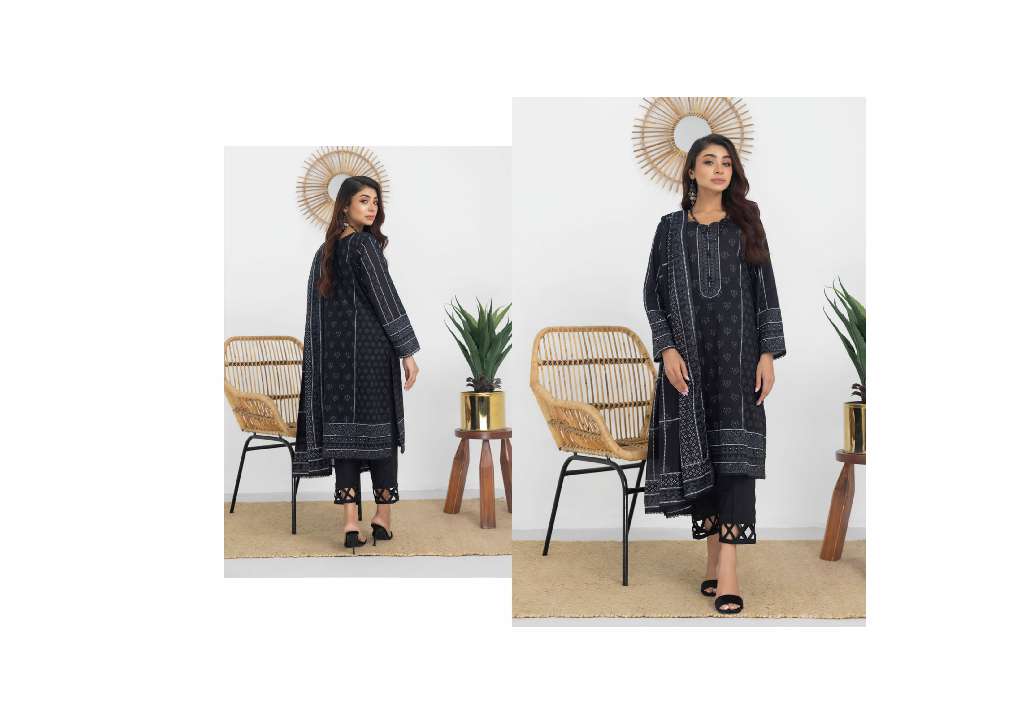 REGALIA SALINA BLACK AND WHITE CHAPTER 3 WHOLESALE LAWN ORIGINAL PAKISTANI SUITS