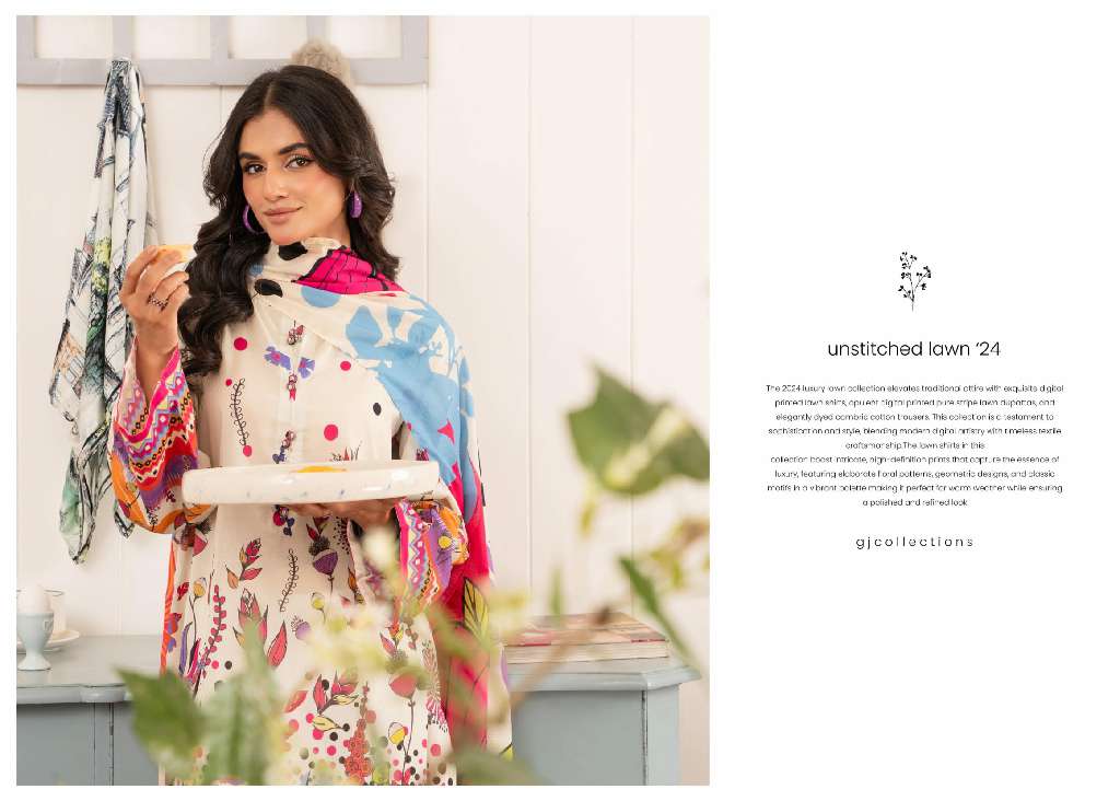 POPPIN UNSTITCHED 3 PCS  WHOLESALE LAWN PRINT SEASON FOR SUMMER ORIGINAL PAKISTANI SUITS