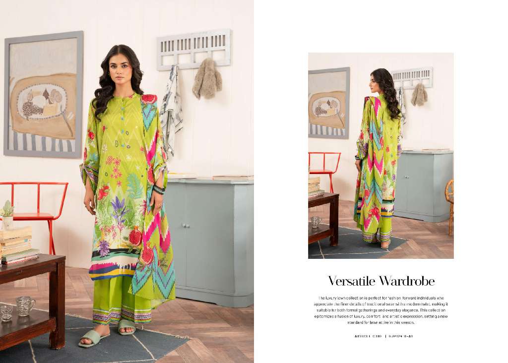 POPPIN UNSTITCHED 3 PCS  WHOLESALE LAWN PRINT SEASON FOR SUMMER ORIGINAL PAKISTANI SUITS