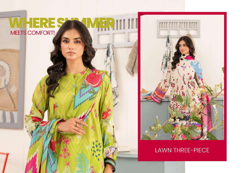 POPPIN UNSTITCHED 3 PCS  WHOLESALE LAWN PRINT SEASON FOR SUMMER ORIGINAL PAKISTANI SUITS