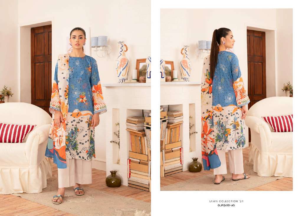 POPPIN UNSTITCHED 3 PCS  WHOLESALE LAWN PRINT SEASON FOR SUMMER ORIGINAL PAKISTANI SUITS