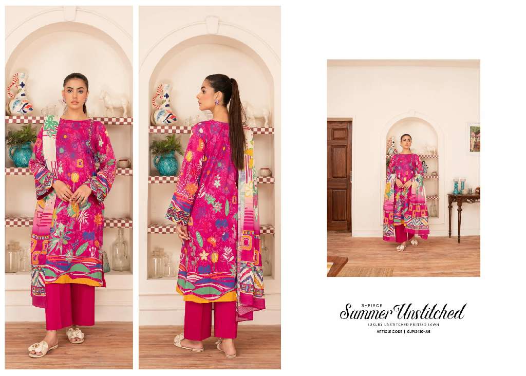 POPPIN UNSTITCHED 3 PCS  WHOLESALE LAWN PRINT SEASON FOR SUMMER ORIGINAL PAKISTANI SUITS