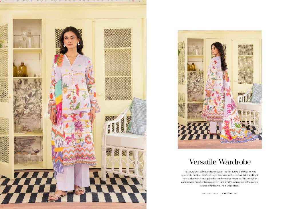 POPPIN UNSTITCHED 3 PCS  WHOLESALE LAWN PRINT SEASON FOR SUMMER ORIGINAL PAKISTANI SUITS