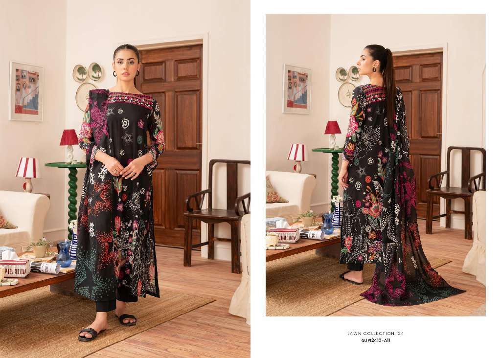 POPPIN UNSTITCHED 3 PCS  WHOLESALE LAWN PRINT SEASON FOR SUMMER ORIGINAL PAKISTANI SUITS