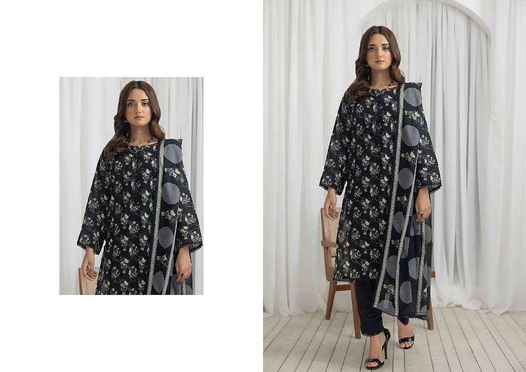 REGALIA SALINA BLACK AND WHITE CHAPTER 4 WHOLESALE LAWN ORIGINAL PAKISTANI SUITS