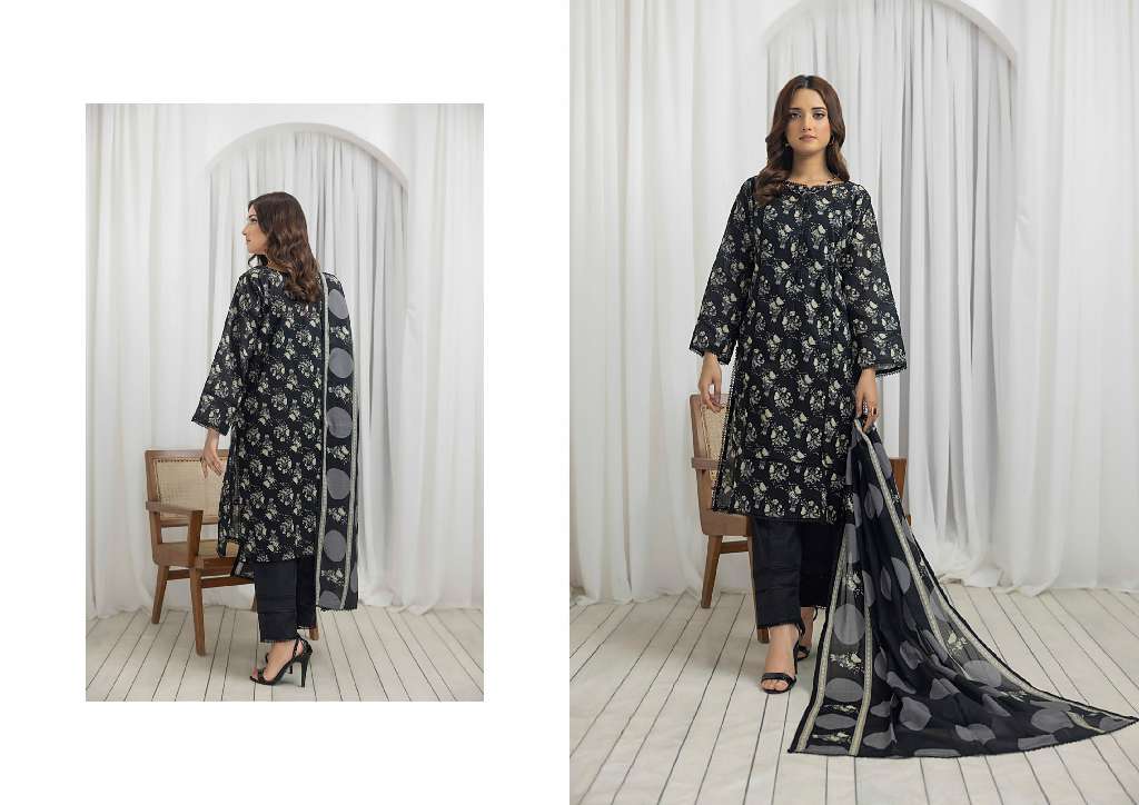 REGALIA SALINA BLACK AND WHITE CHAPTER 4 WHOLESALE LAWN ORIGINAL PAKISTANI SUITS