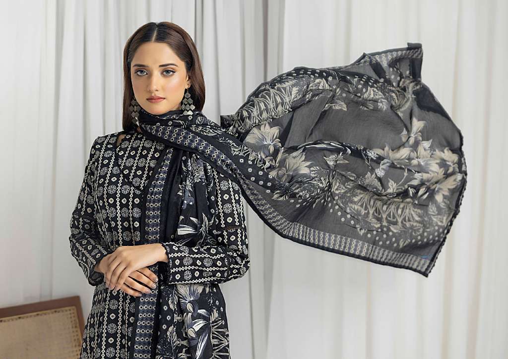 REGALIA SALINA BLACK AND WHITE CHAPTER 4 WHOLESALE LAWN ORIGINAL PAKISTANI SUITS