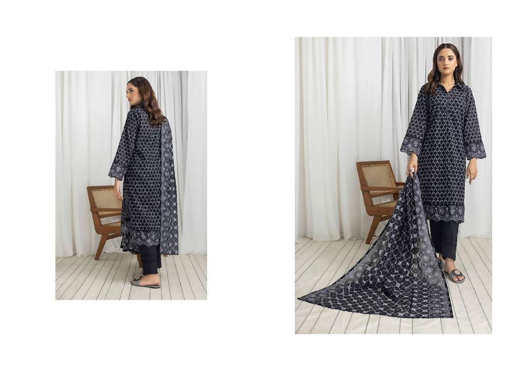 REGALIA SALINA BLACK AND WHITE CHAPTER 4 WHOLESALE LAWN ORIGINAL PAKISTANI SUITS