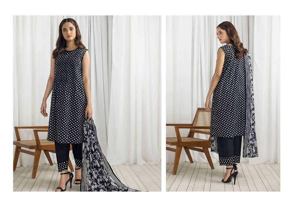 REGALIA SALINA BLACK AND WHITE CHAPTER 4 WHOLESALE LAWN ORIGINAL PAKISTANI SUITS