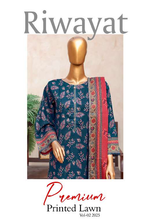 RIWAYAT PREMIUM PRINTED LAWN VOL-2 2025 WHOLESALE TRENDY ORIGINAL PAKISTANI SUITS