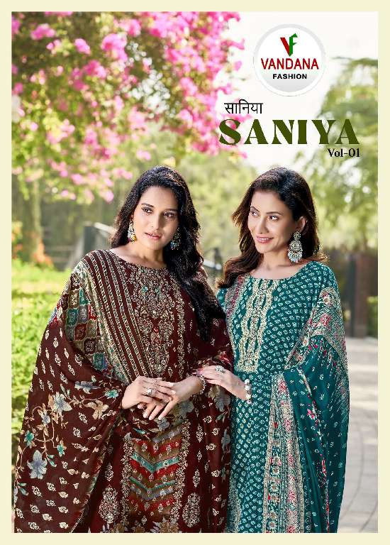 VANDANA CREATION SANIYA VOL-1 WHOLESALE PURE HEAVY RAYON WITH DESIGNER PRINTED DRESS MATERIAL