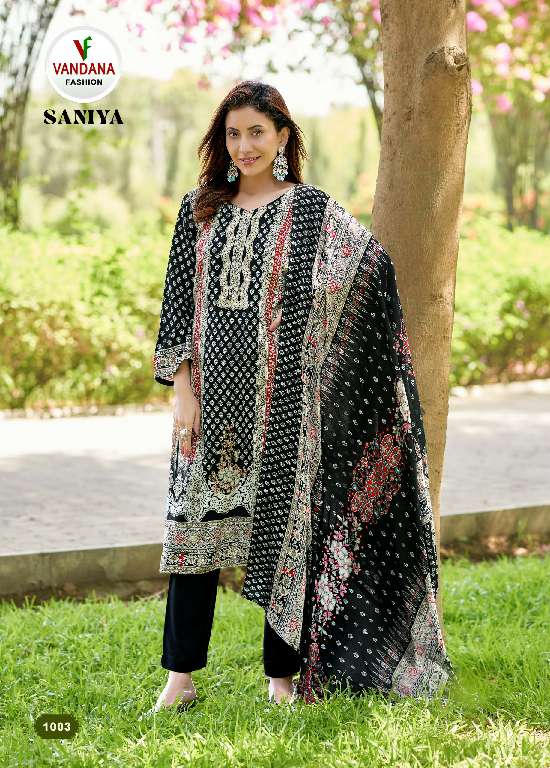 VANDANA CREATION SANIYA VOL-1 WHOLESALE PURE HEAVY RAYON WITH DESIGNER PRINTED DRESS MATERIAL
