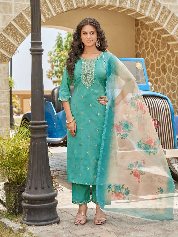 AANCHI PRESENT SCORPIO WHOLESALE READYMADE 3 PCS STRAIGHT CONCEPT SUITS