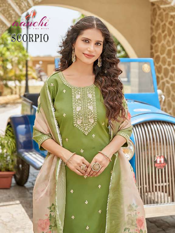 AANCHI PRESENT SCORPIO WHOLESALE READYMADE 3 PCS STRAIGHT CONCEPT SUITS