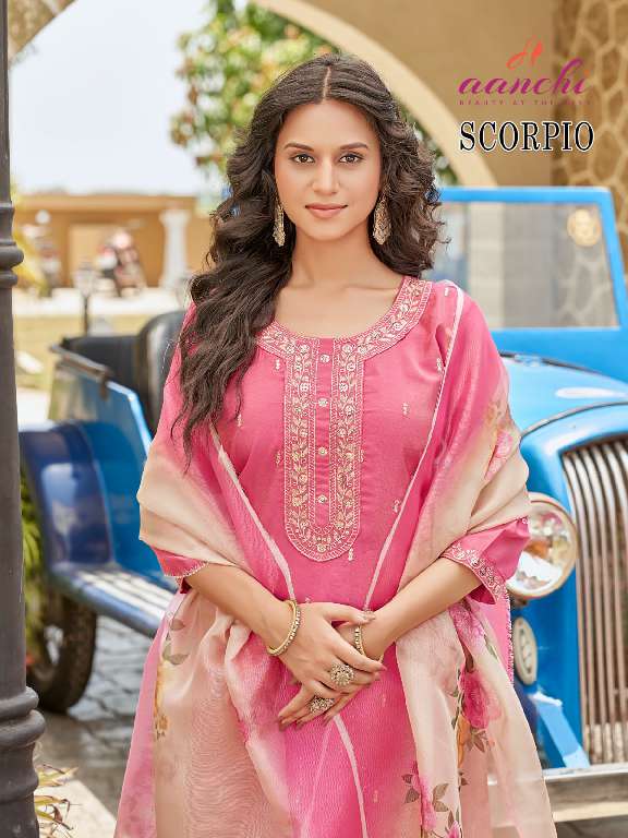 AANCHI PRESENT SCORPIO WHOLESALE READYMADE 3 PCS STRAIGHT CONCEPT SUITS