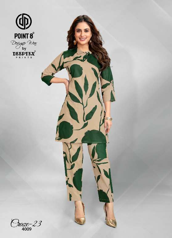 craze-23 vol 4 by deeptex prints unique cotton print readymade big size co-ord set