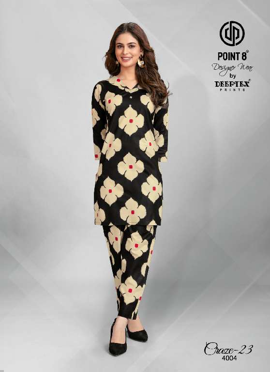 craze-23 vol 4 by deeptex prints unique cotton print readymade big size co-ord set
