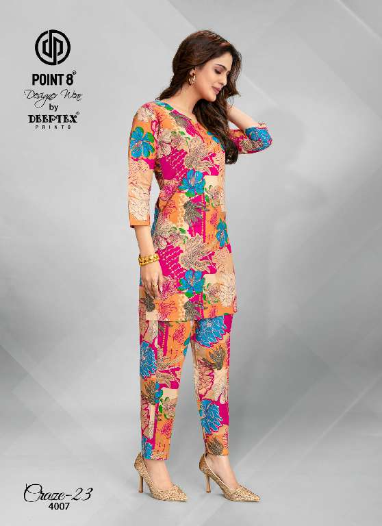 craze-23 vol 4 by deeptex prints unique cotton print readymade big size co-ord set