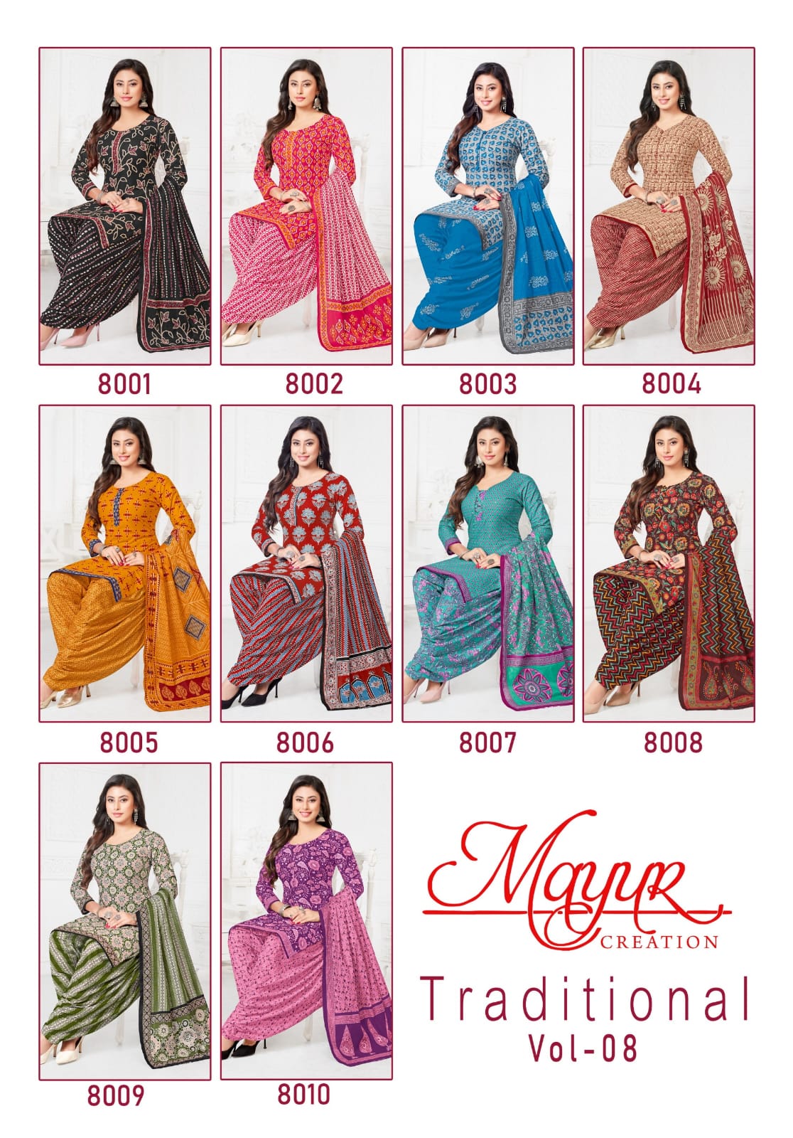 Mayur Traditional Vol-8 Wholesale Pure Cotton Printed Dress Material