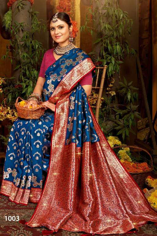 SAROJ GULAB SILK SAROSKI VOL-1 WHOLESALE SOFT SILK CONTRAST RICH PALLU WITH HEAVY SWAROSKI WORK DESIGNER SAREES