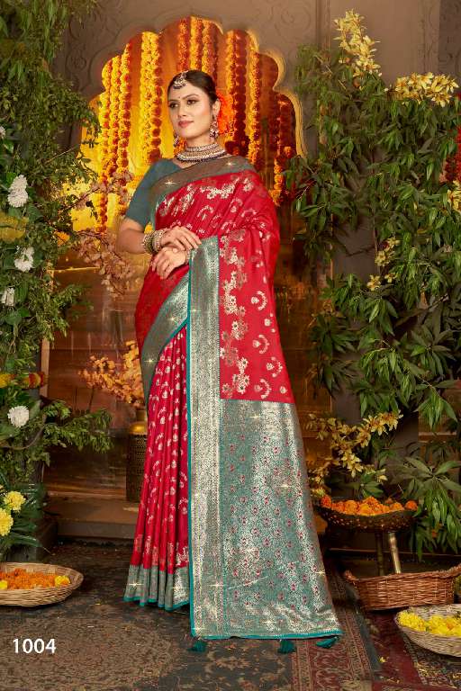 SAROJ GULAB SILK SAROSKI VOL-1 WHOLESALE SOFT SILK CONTRAST RICH PALLU WITH HEAVY SWAROSKI WORK DESIGNER SAREES