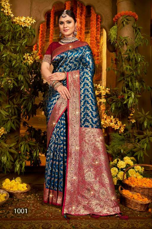 SAROJ GULAB SILK SAROSKI VOL-2 WHOLESALE SOFT SILK CONTRAST RICH PALLU WITH HEAVY SWAROSKI WORK DESIGNER SAREES