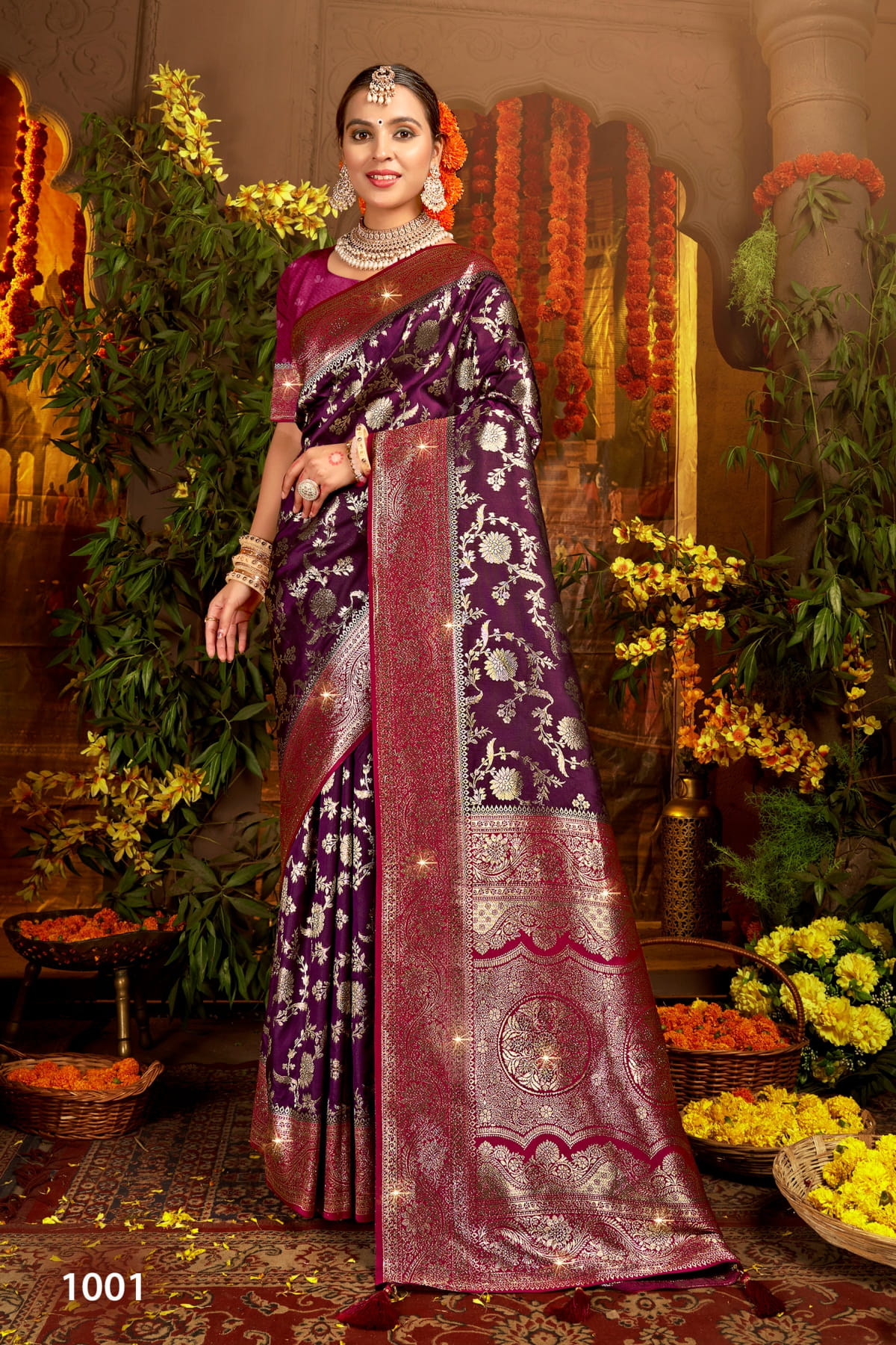 SAROJ GULAB SILK SAROSKI VOL-4 WHOLESALE SOFT SILK CONTRAST RICH PALLU WITH HEAVY SWAROSKI WORK DESIGNER SAREES