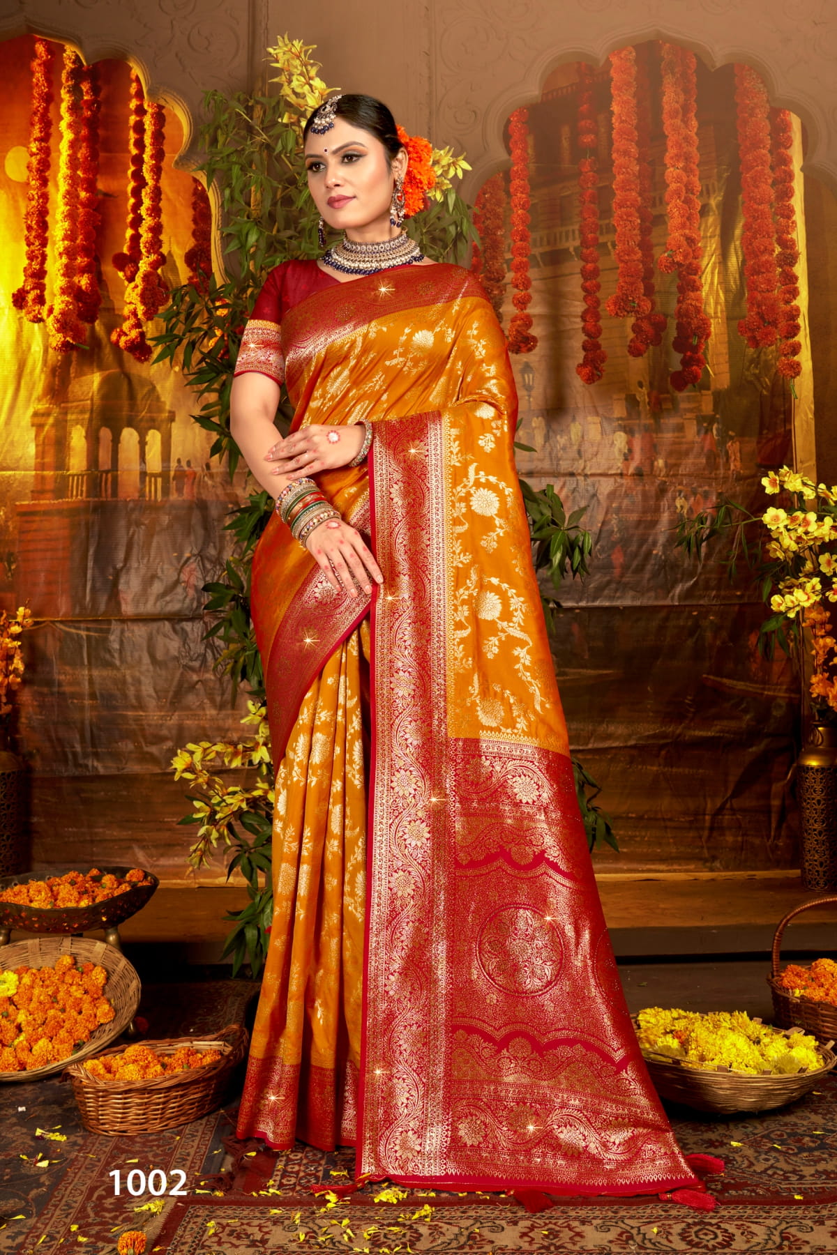 SAROJ GULAB SILK SAROSKI VOL-4 WHOLESALE SOFT SILK CONTRAST RICH PALLU WITH HEAVY SWAROSKI WORK DESIGNER SAREES