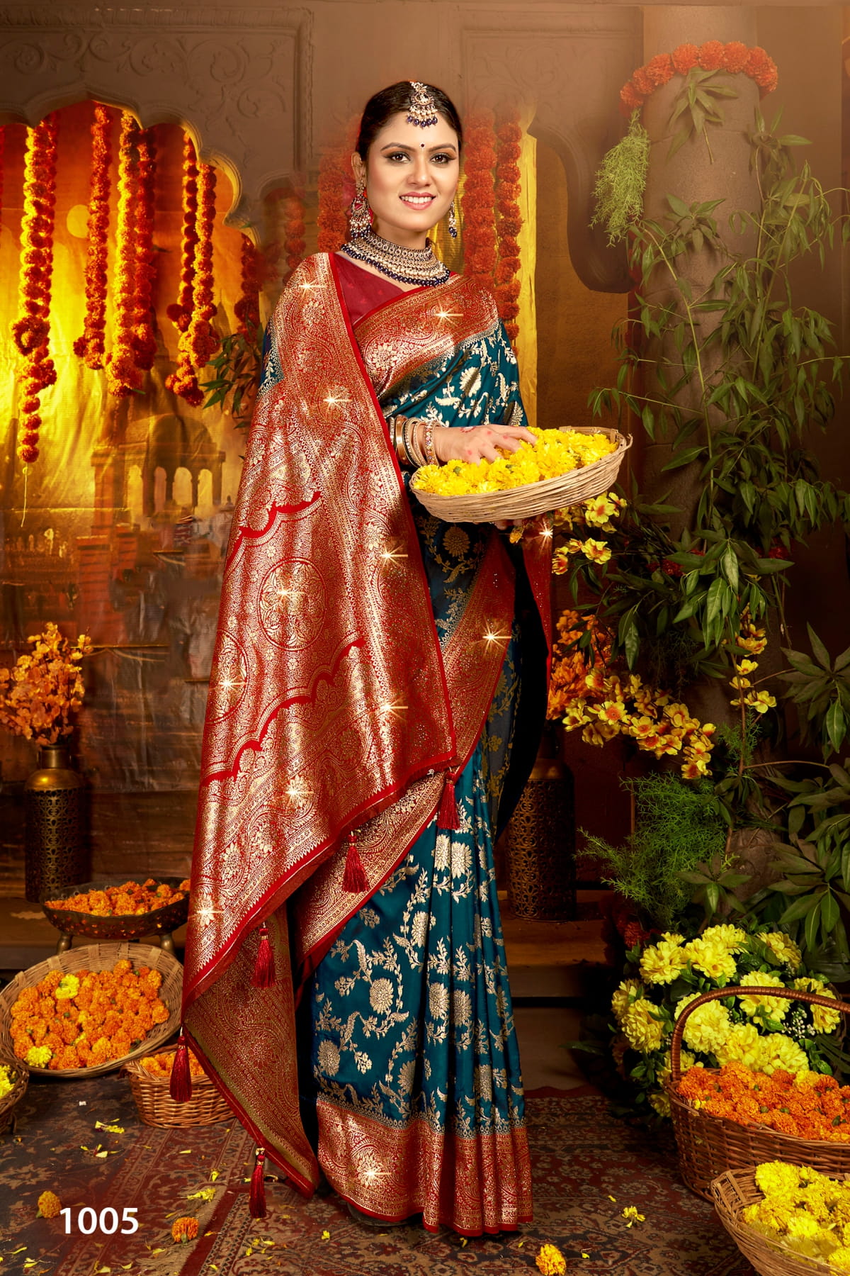 SAROJ GULAB SILK SAROSKI VOL-4 WHOLESALE SOFT SILK CONTRAST RICH PALLU WITH HEAVY SWAROSKI WORK DESIGNER SAREES