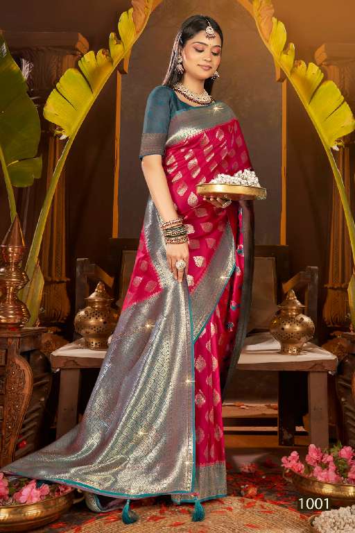 SAROJ GULAB SILK SAROSKI VOL-6 WHOLESALE SOFT SILK CONTRAST RICH PALLU WITH HEAVY SWAROSKI WORK DESIGNER SAREES
