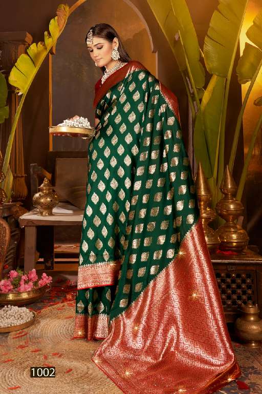 SAROJ GULAB SILK SAROSKI VOL-6 WHOLESALE SOFT SILK CONTRAST RICH PALLU WITH HEAVY SWAROSKI WORK DESIGNER SAREES